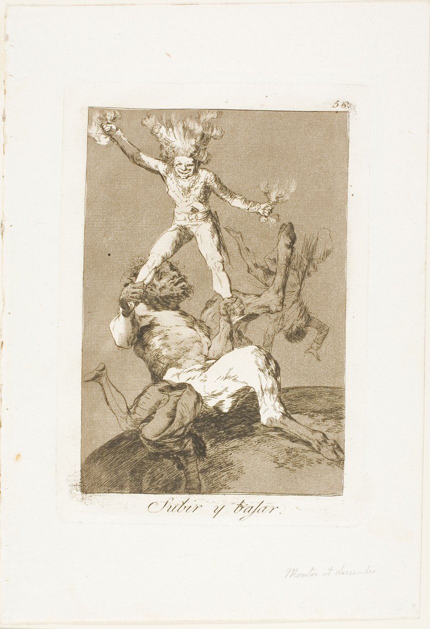 Salire e Cadere, tavola 56 da Los Caprichos da Francisco Jose de Goya y Lucientes