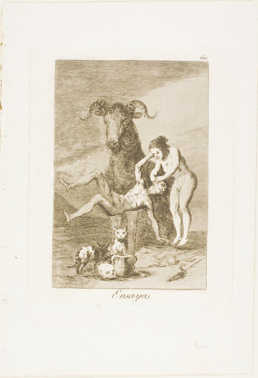 Prove, tavola 60 da Los Caprichos da Francisco Jose de Goya y Lucientes