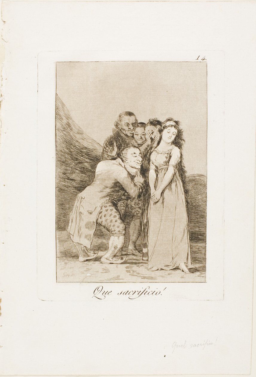 Che sacrificio!, tavola 14 da Los Caprichos da Francisco Jose de Goya y Lucientes