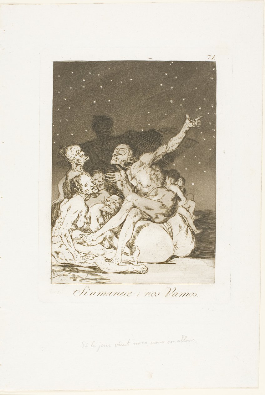 Quando spunta il giorno partiremo, tavola 71 da Los Caprichos da Francisco Jose de Goya y Lucientes