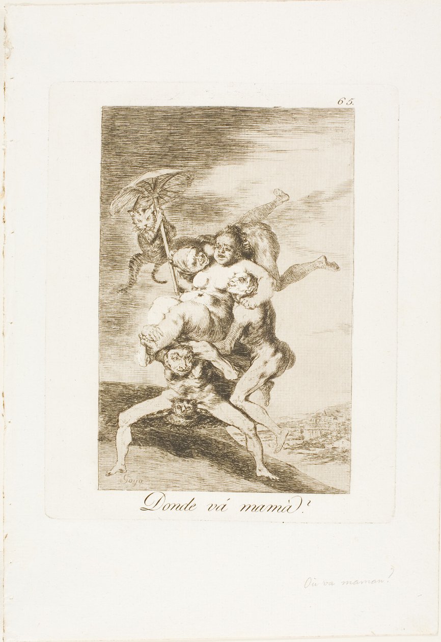 Dove va la mamma?, tavola 65 da Los Caprichos da Francisco Jose de Goya y Lucientes
