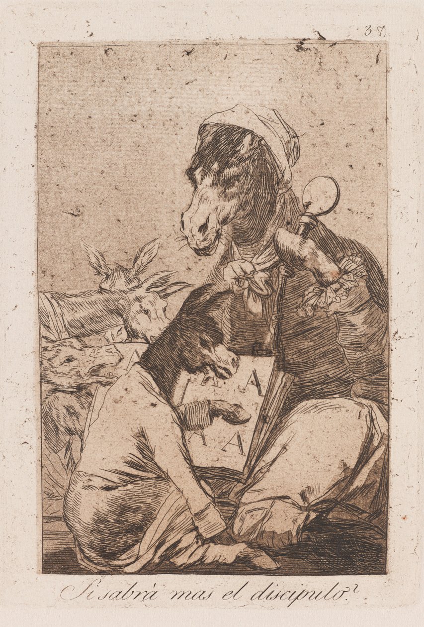Lo studente saprà più del maestro?, fine XVIII-inizio XIX secolo (stampa) da Francisco de Goya