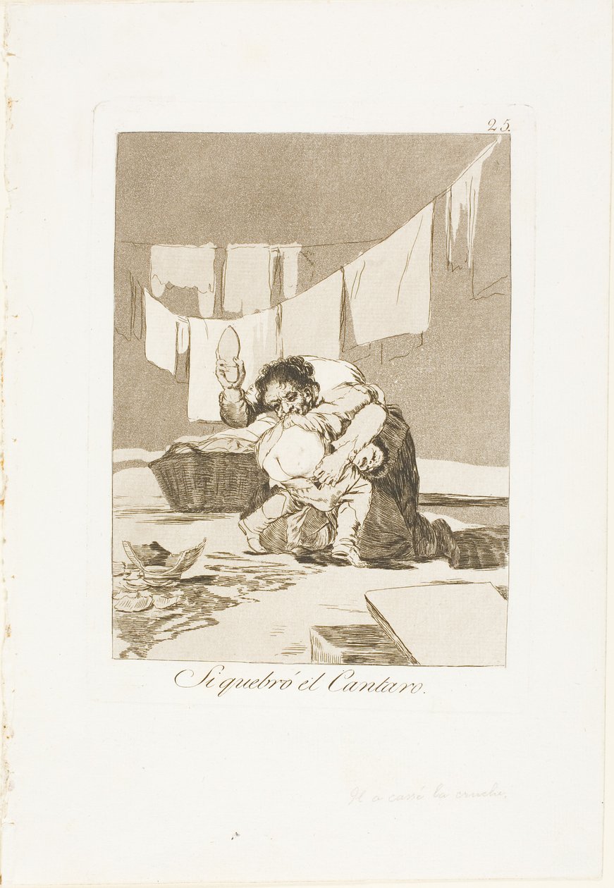 Sì, Ha Rotto il Vaso, tavola 25 da Los Caprichos da Francisco Jose de Goya y Lucientes