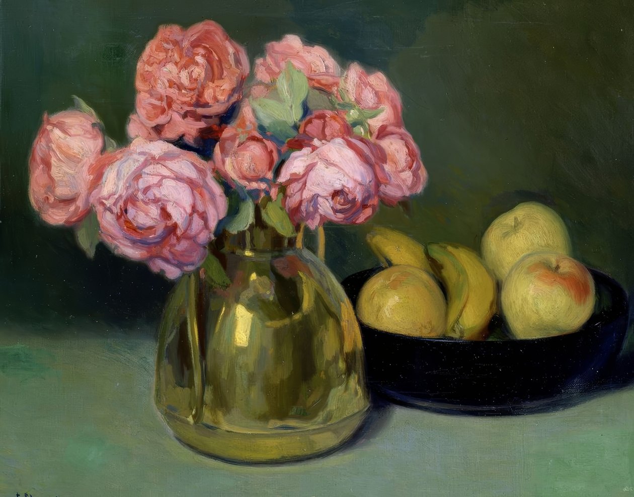 Natura morta di fiori e frutta da Francisco Llorens Diaz