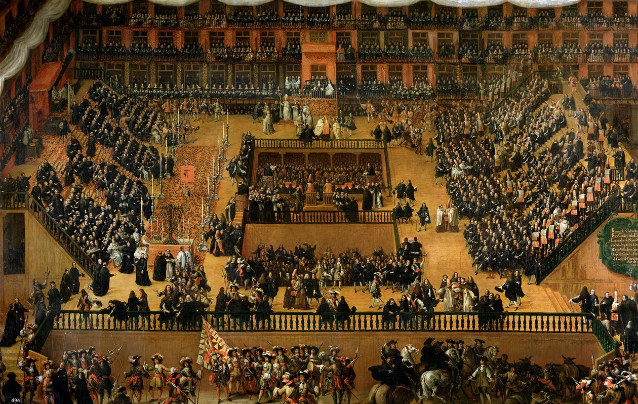 Auto da Fé nella Plaza Mayor, Madrid, 1683 da Francisco Rizi