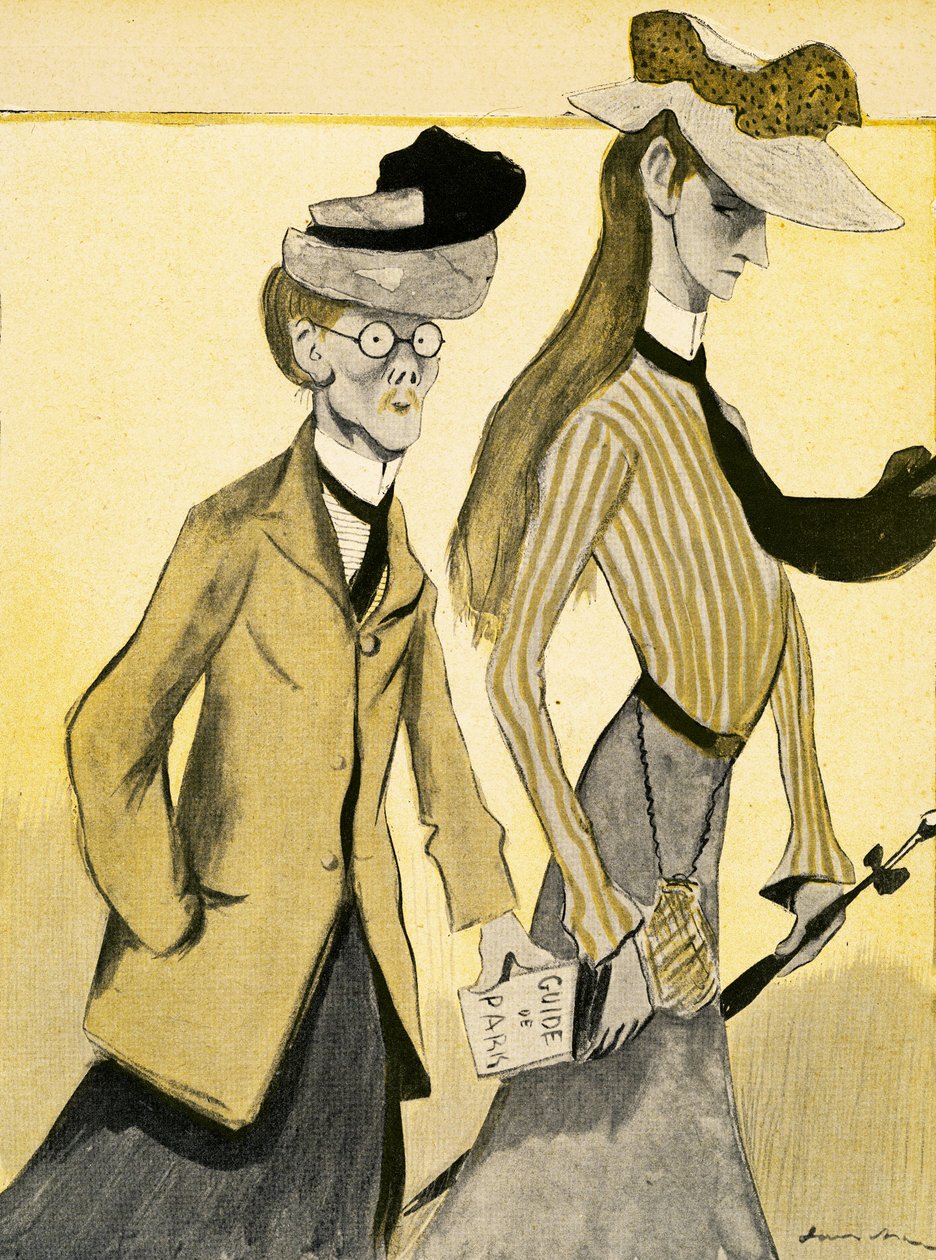 Una giovane donna inglese in Francia con il suo accompagnatore, 1903 da Francisco Sancha y Lengo