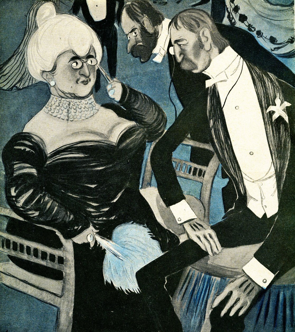 Un inglese chiede a una francese di ballare, 1905 da Francisco Sancha y Lengo