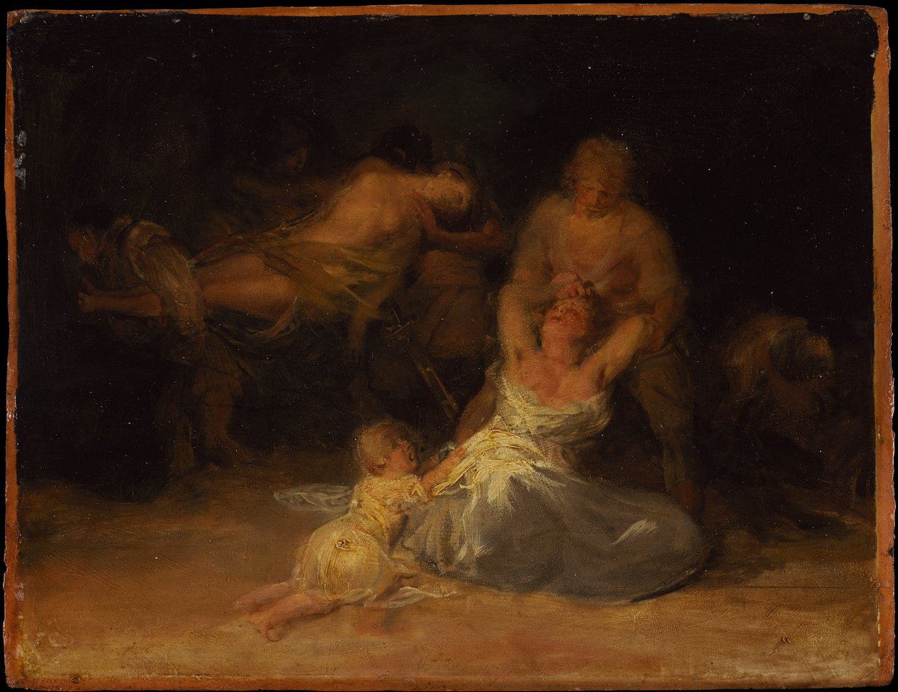 Atto di violenza contro due donne da Francisco de Goya