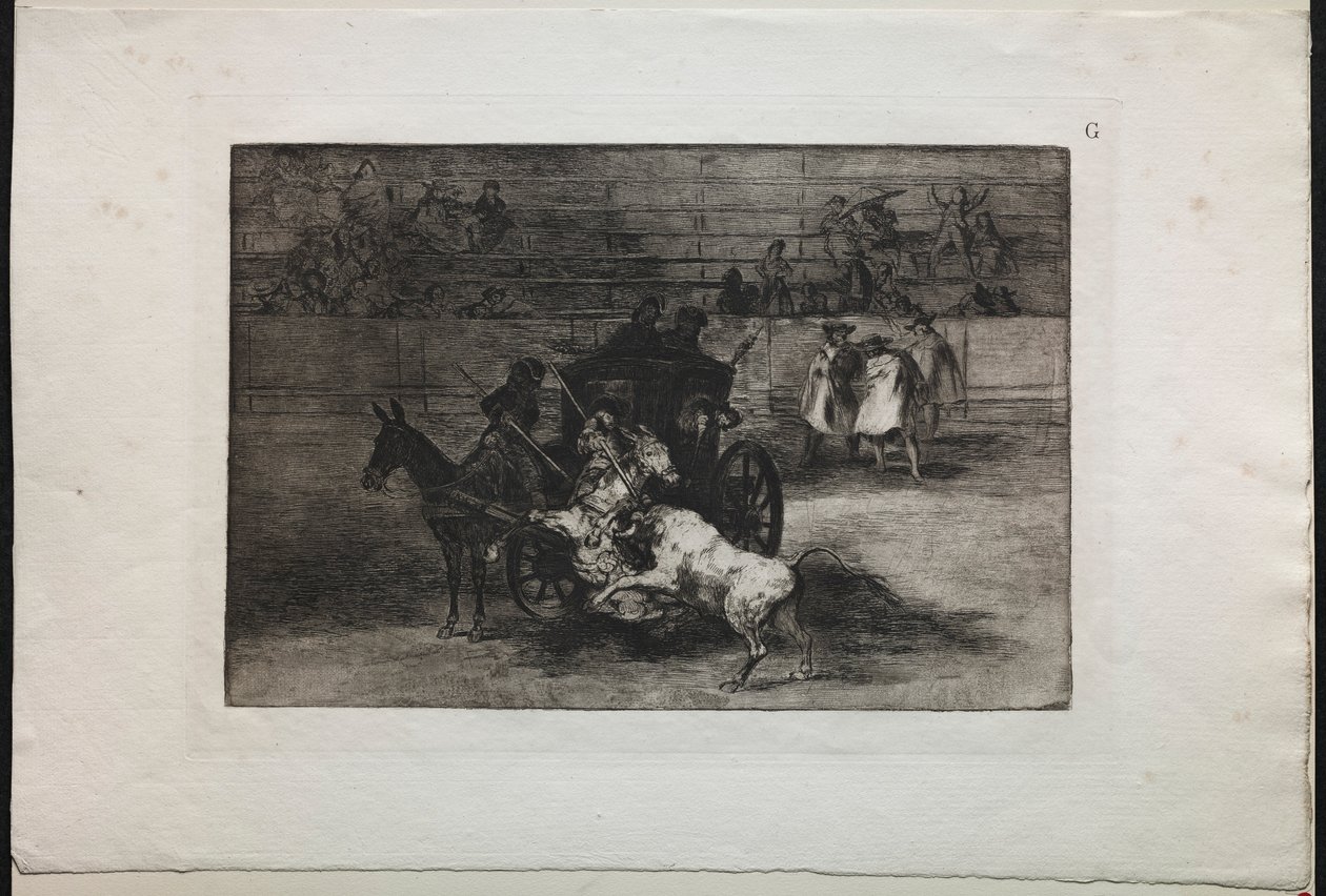 Corride: lotta in una carrozza trainata da due muli da Francisco de Goya
