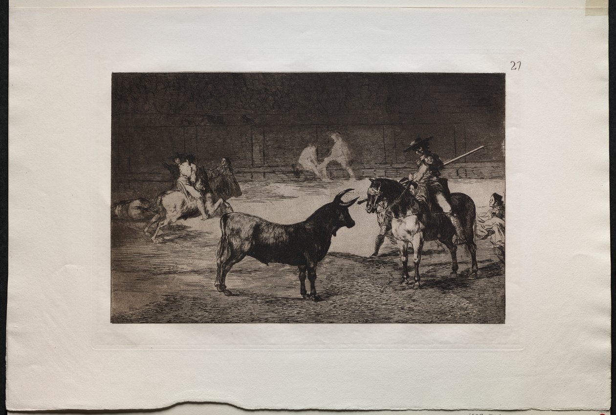 Corride: Il celebre picador, Fernando del Toro, attira la fiera con la sua picca da Francisco de Goya