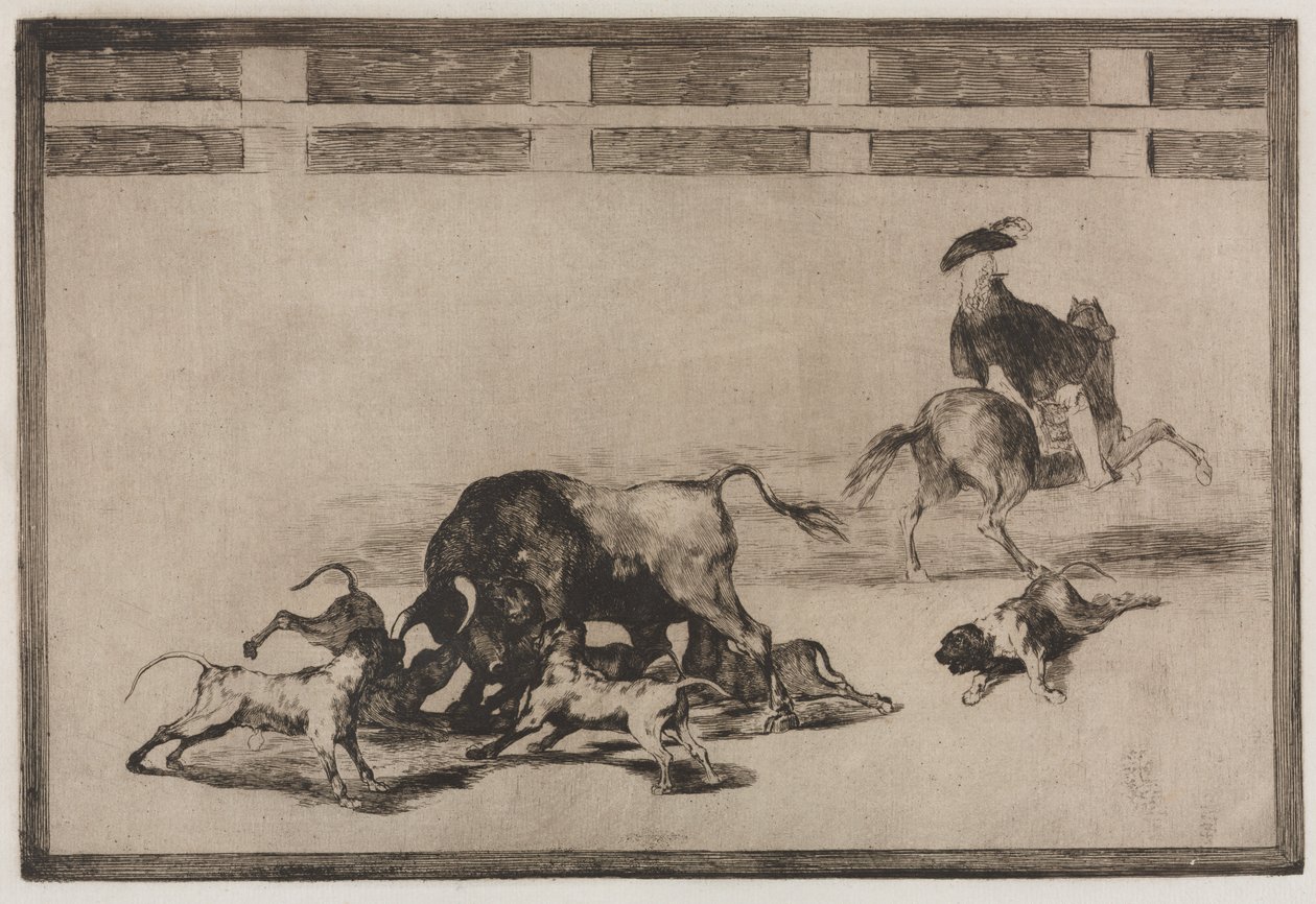 Corride: Liberano i cani sul toro da Francisco de Goya