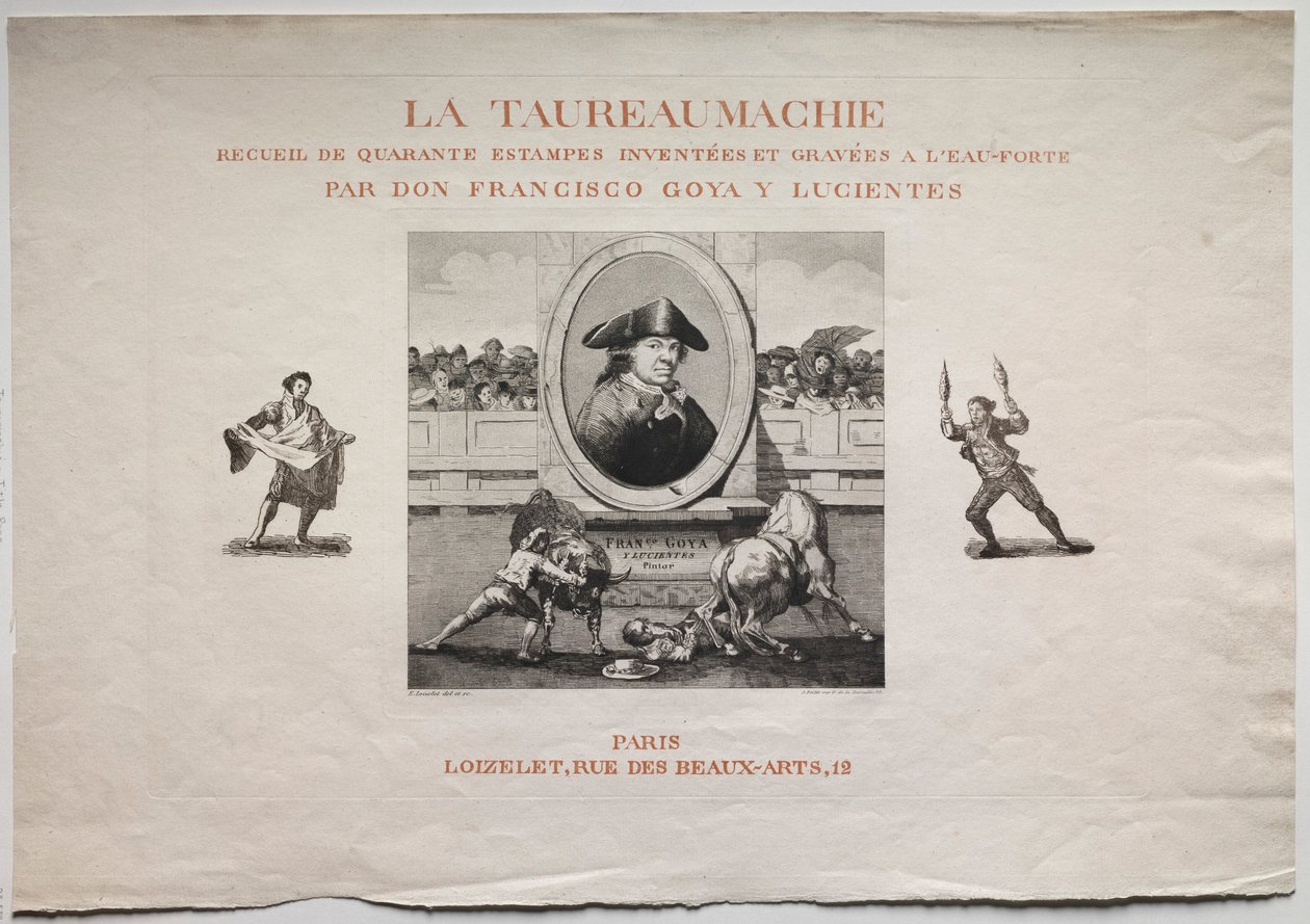 Corride: pagina del titolo, 1876 da Francisco de Goya