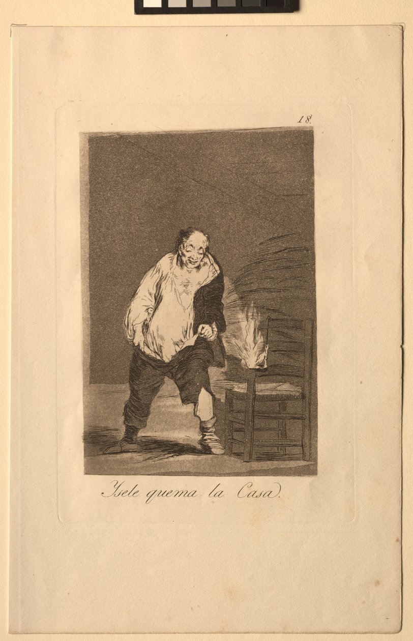 Caprichos: E la sua casa è in fiamme da Francisco de Goya