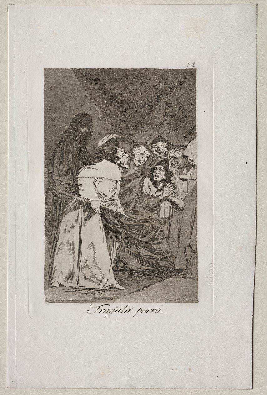 Caprichos: Ingoialo, cane! da Francisco de Goya