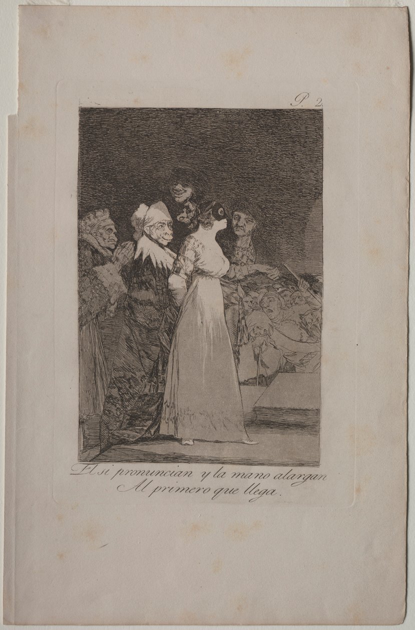 Caprichos: Dicono di sì e danno la mano al primo venuto da Francisco de Goya