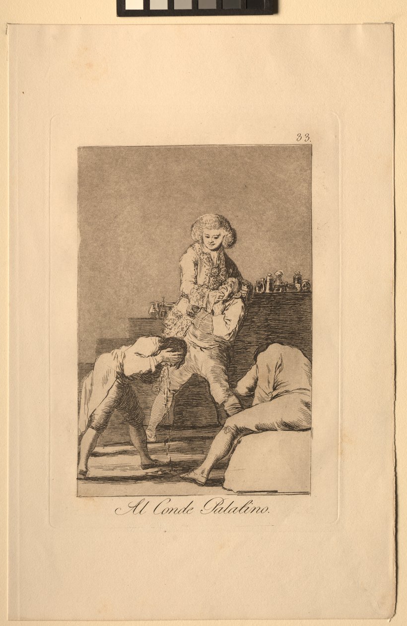 Caprichos: Al conte palatino o conte del palato da Francisco de Goya