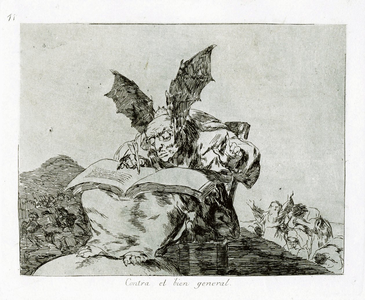 Contro il bene comune. Tavola 71 da I Disastri della Guerra, 1810-1820 da Francisco de Goya