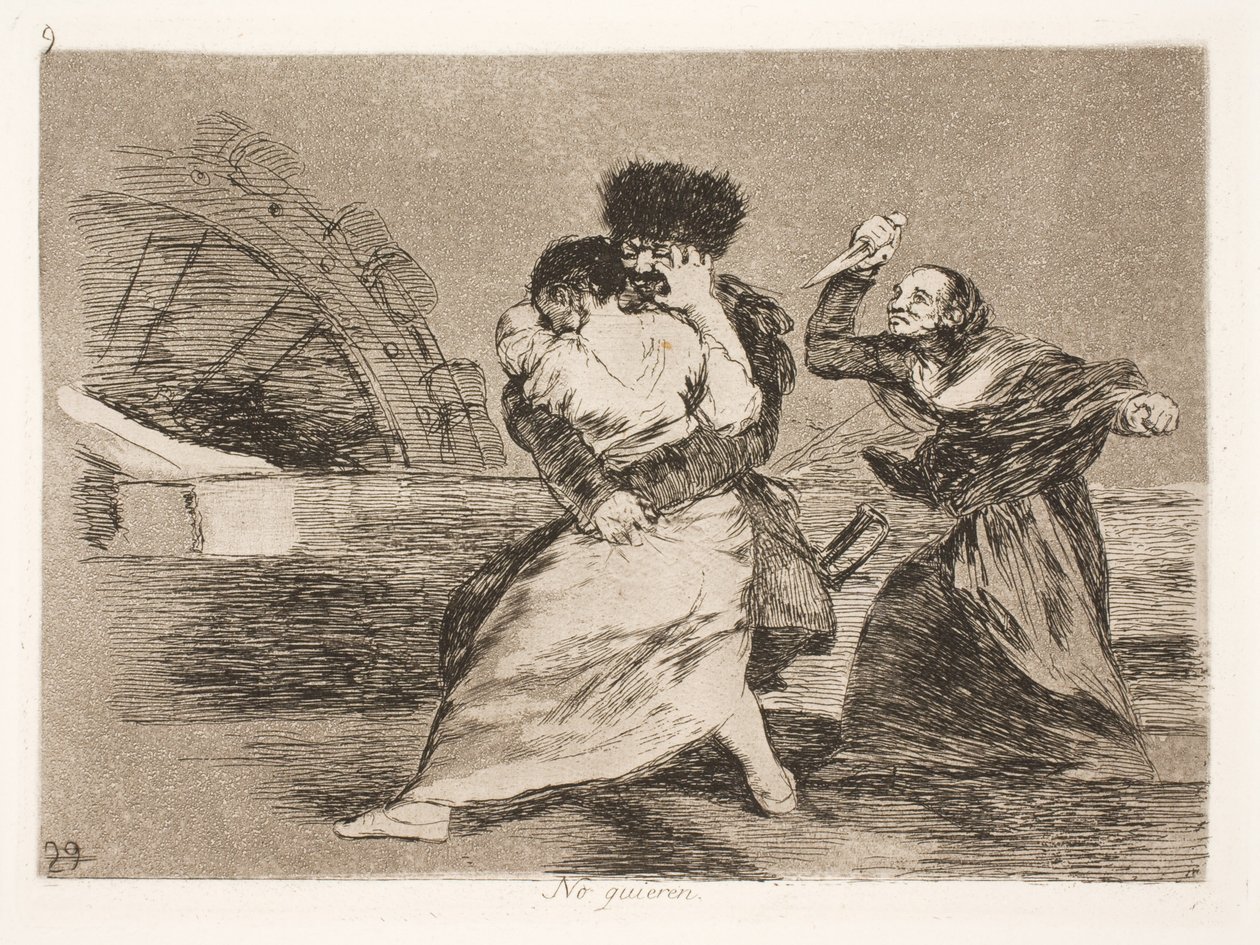 Non vogliono (9) da Francisco de Goya