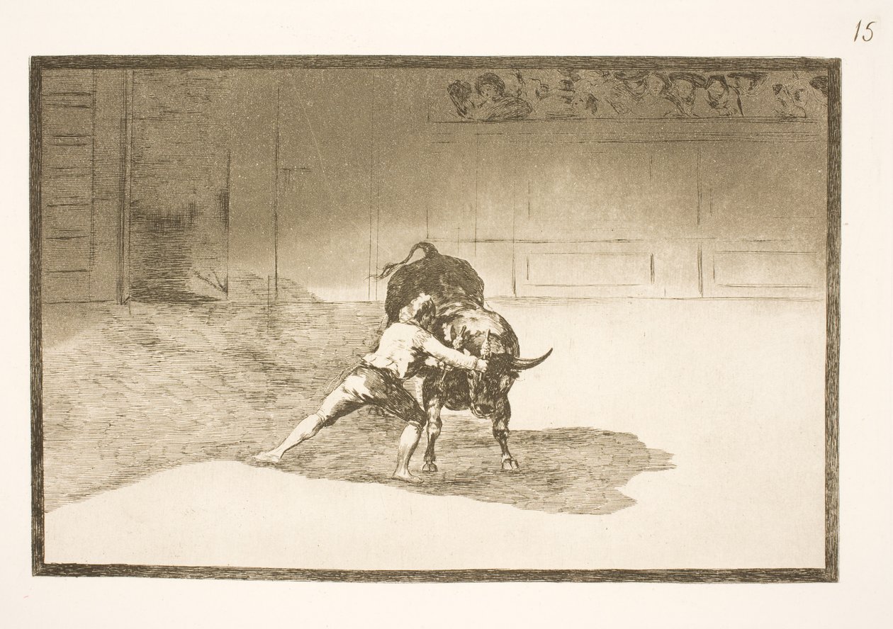 Il famoso Martincho piazza le banderillas, inganna il toro con i movimenti del suo corpo da Francisco de Goya