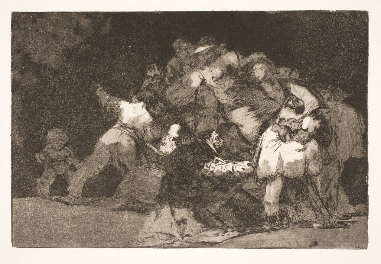 Follia in generale (Gli artigli del gatto e i vestiti del devoto / proprio come il vizio spesso si veste di virtù) da Francisco de Goya