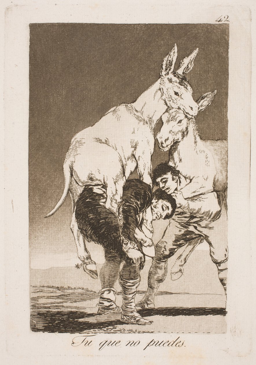 Tu che non puoi, devi portarmi sulla tua schiena da Francisco de Goya