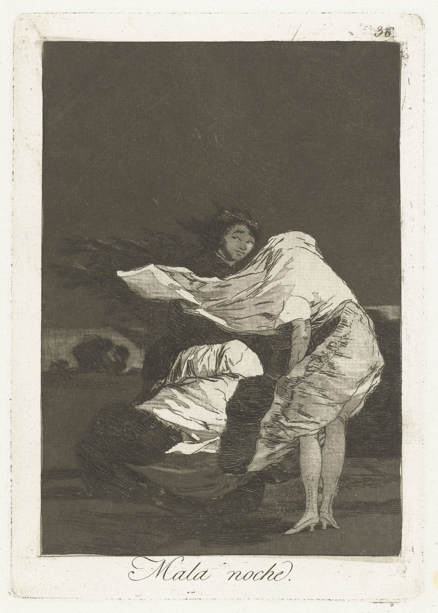 Una notte difficile (Los Caprichos) da Francisco de Goya