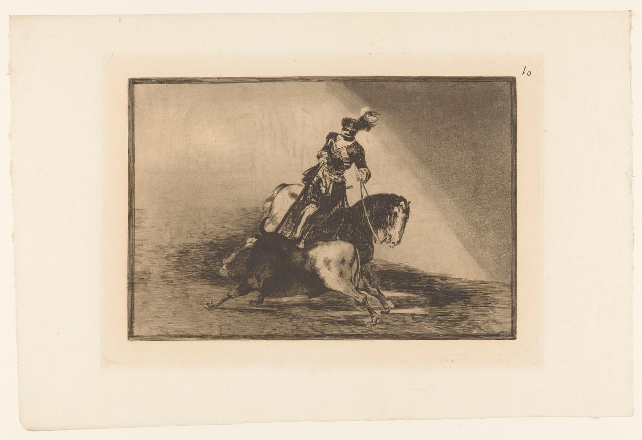 Imperatore Carlo V in combattimento con un toro (serie: La Tauromaquia, Corride) da Francisco de Goya