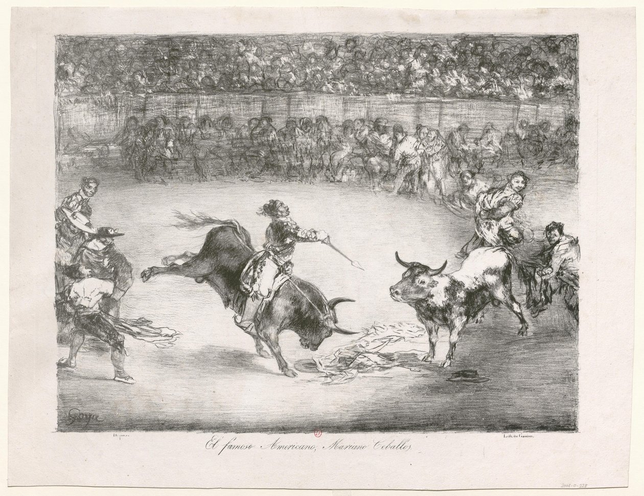 [Les Taureaux de Bordeaux: Il famoso americano Mariano Ceballos] da Francisco de Goya