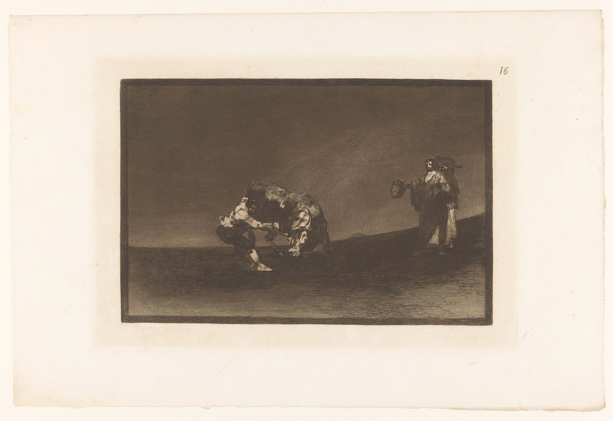 Martincho afferra un toro per il corno (La Tauromachia) da Francisco de Goya
