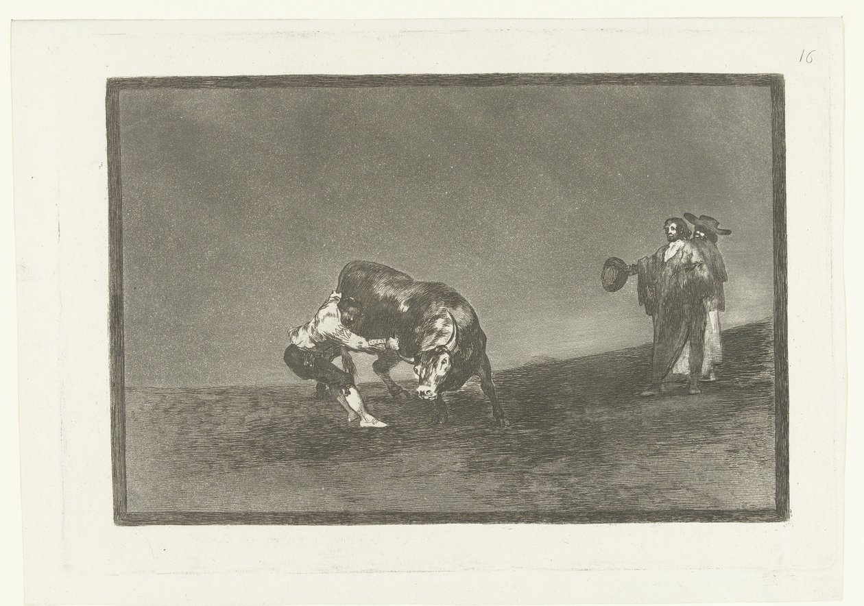 Martincho afferra un toro per il corno da Francisco de Goya