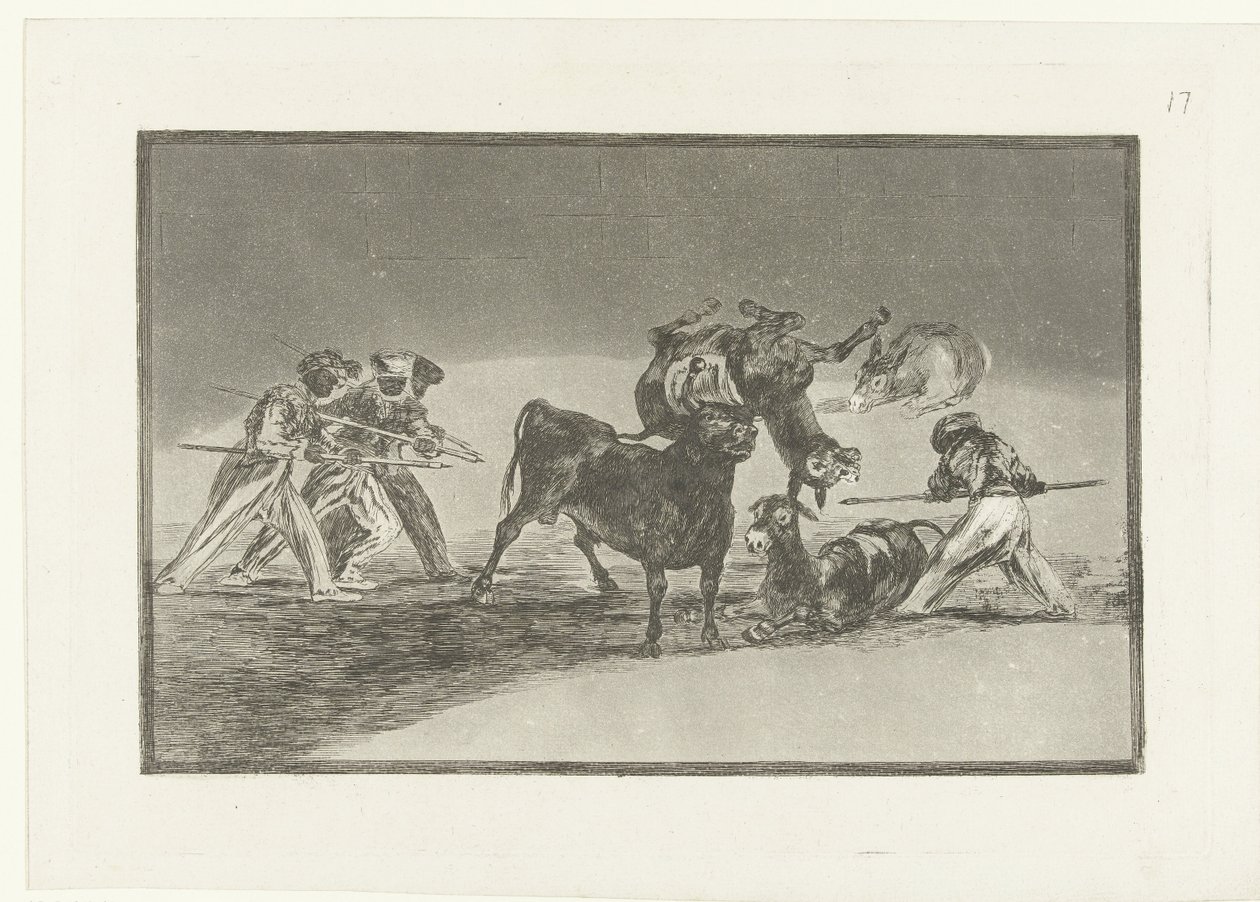 Mori e asini in lotta con un toro da Francisco de Goya