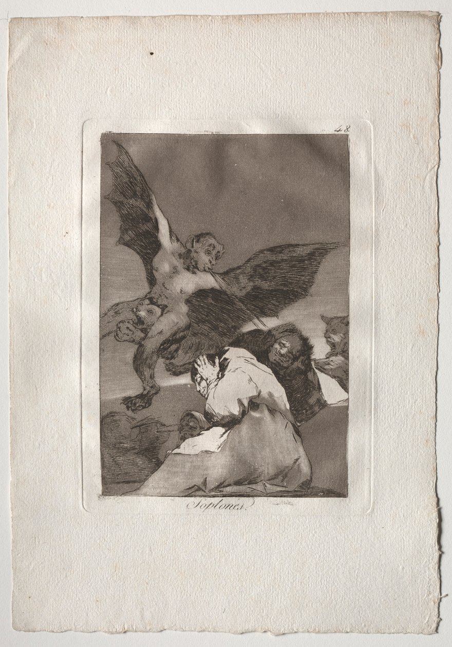 Ochenta Caprichos: Portatori di pettegolezzi - Raffiche di vento da Francisco de Goya
