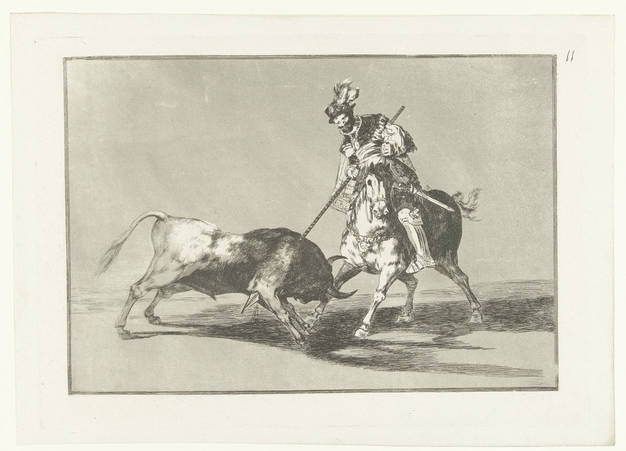Rodrigo Díaz de Vivar ferisce un toro (serie: La Tauromaquia) da Francisco de Goya