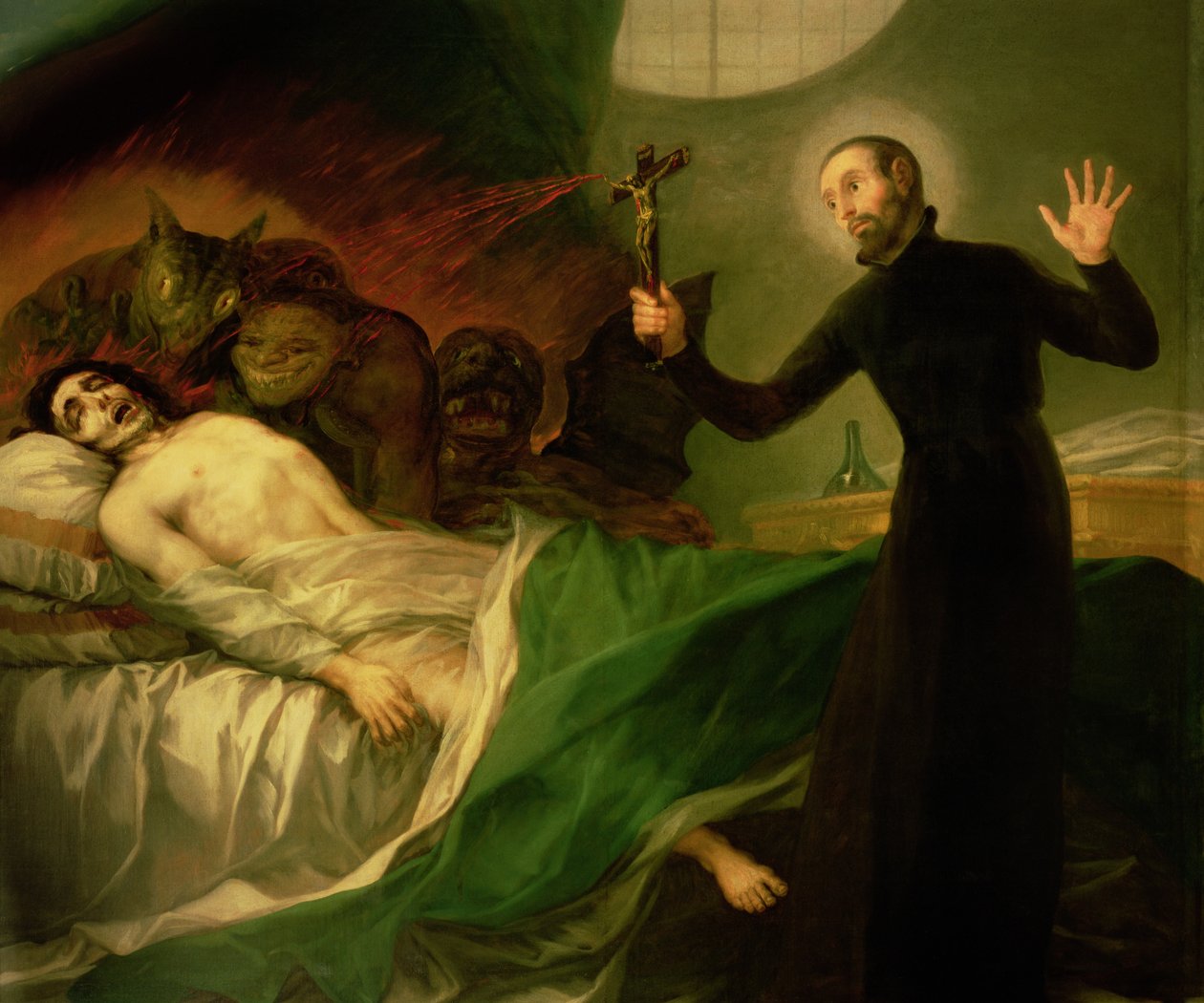 San Francesco Borgia (1510-72) che aiuta un morente impenitente, 1795 da Francisco de Goya
