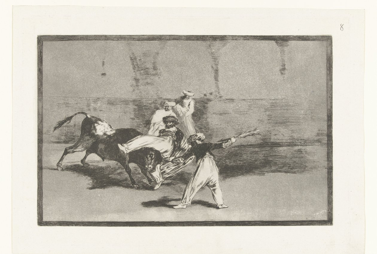 Toro catturato dai toreri da Francisco de Goya
