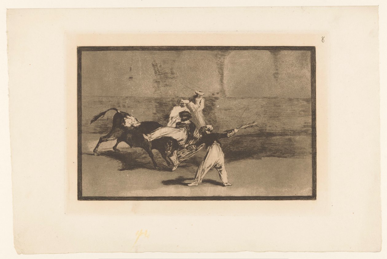 Toro catturato dai toreri (La Tauromachia) da Francisco de Goya