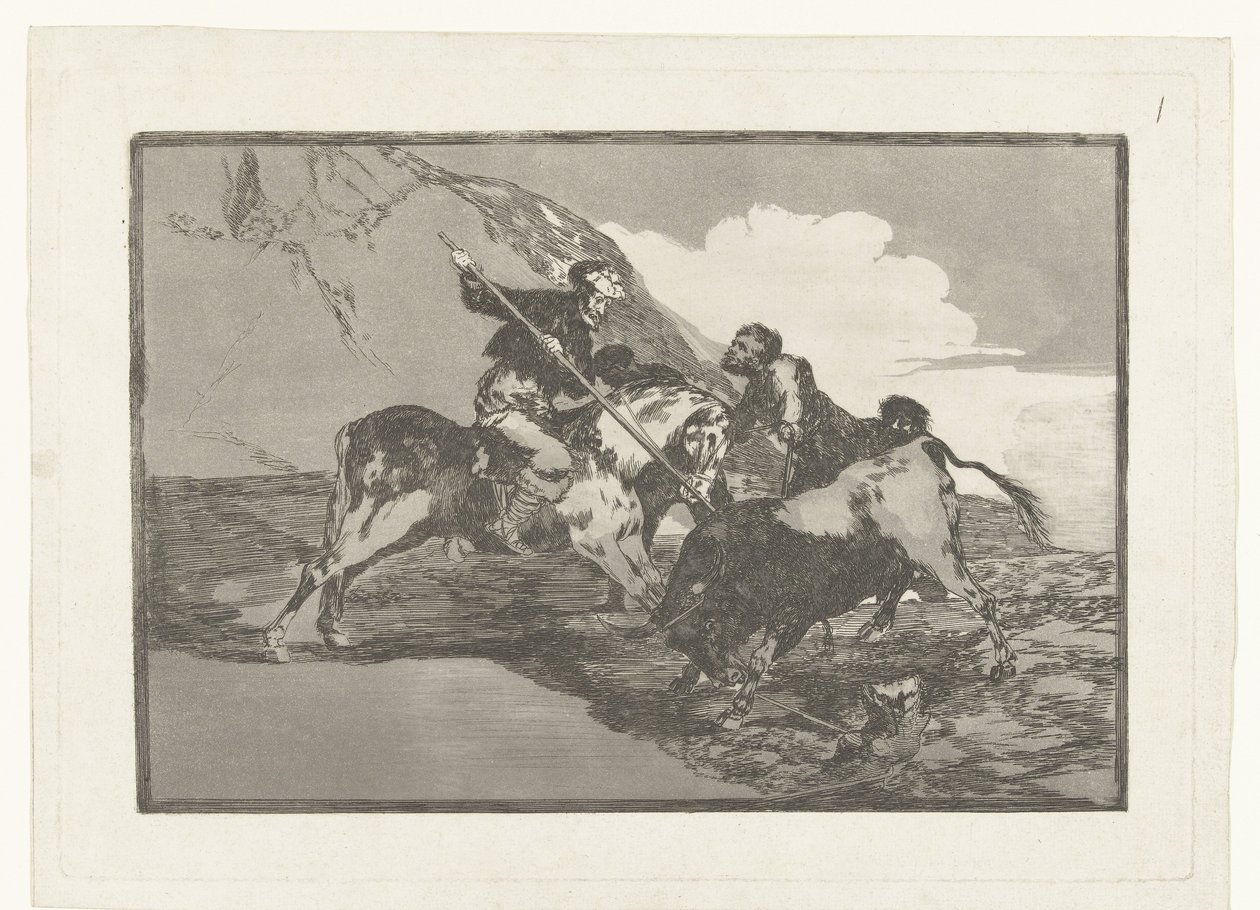 Caccia al toro a cavallo (La Tauromachia) da Francisco de Goya