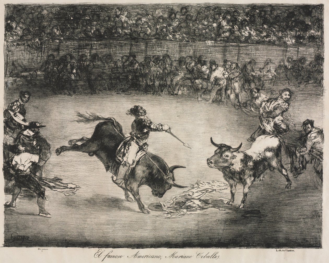 I tori di Bordeaux: Il famoso americano, Mariano Ceballos da Francisco de Goya