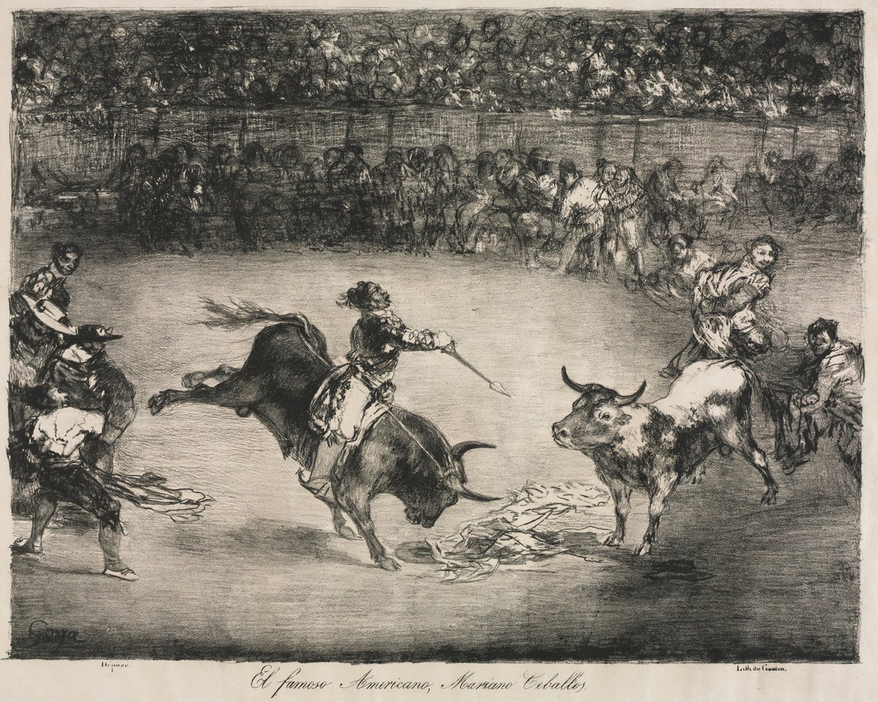 I Tori di Bordeaux: Il famoso americano, Mariano Ceballos da Francisco de Goya