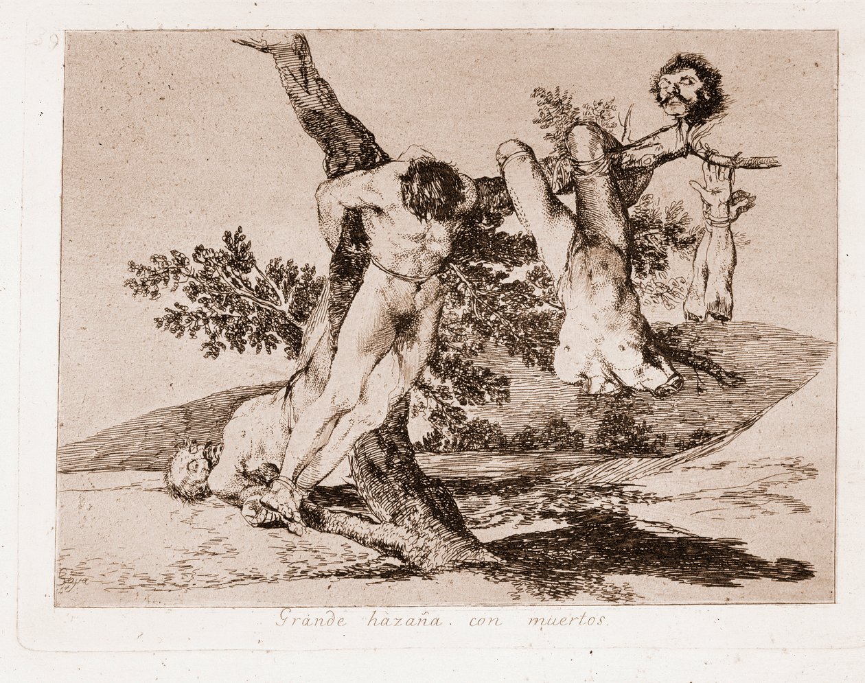 I disastri della guerra: Grande impresa con i morti! (incisione dal disegno preparatorio) da Francisco de Goya
