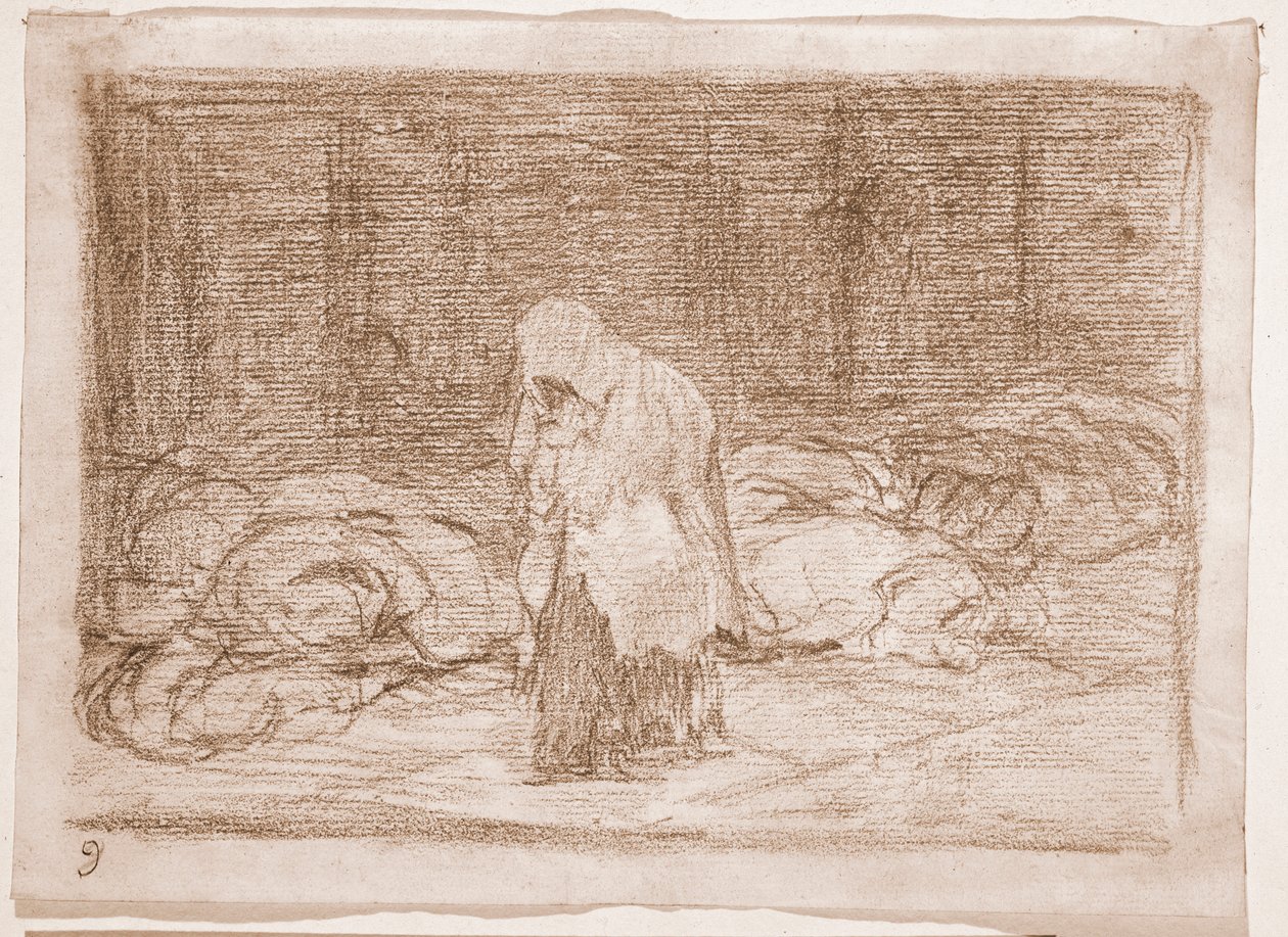I disastri della guerra: Letti mortuari (disegno preparatorio) da Francisco de Goya