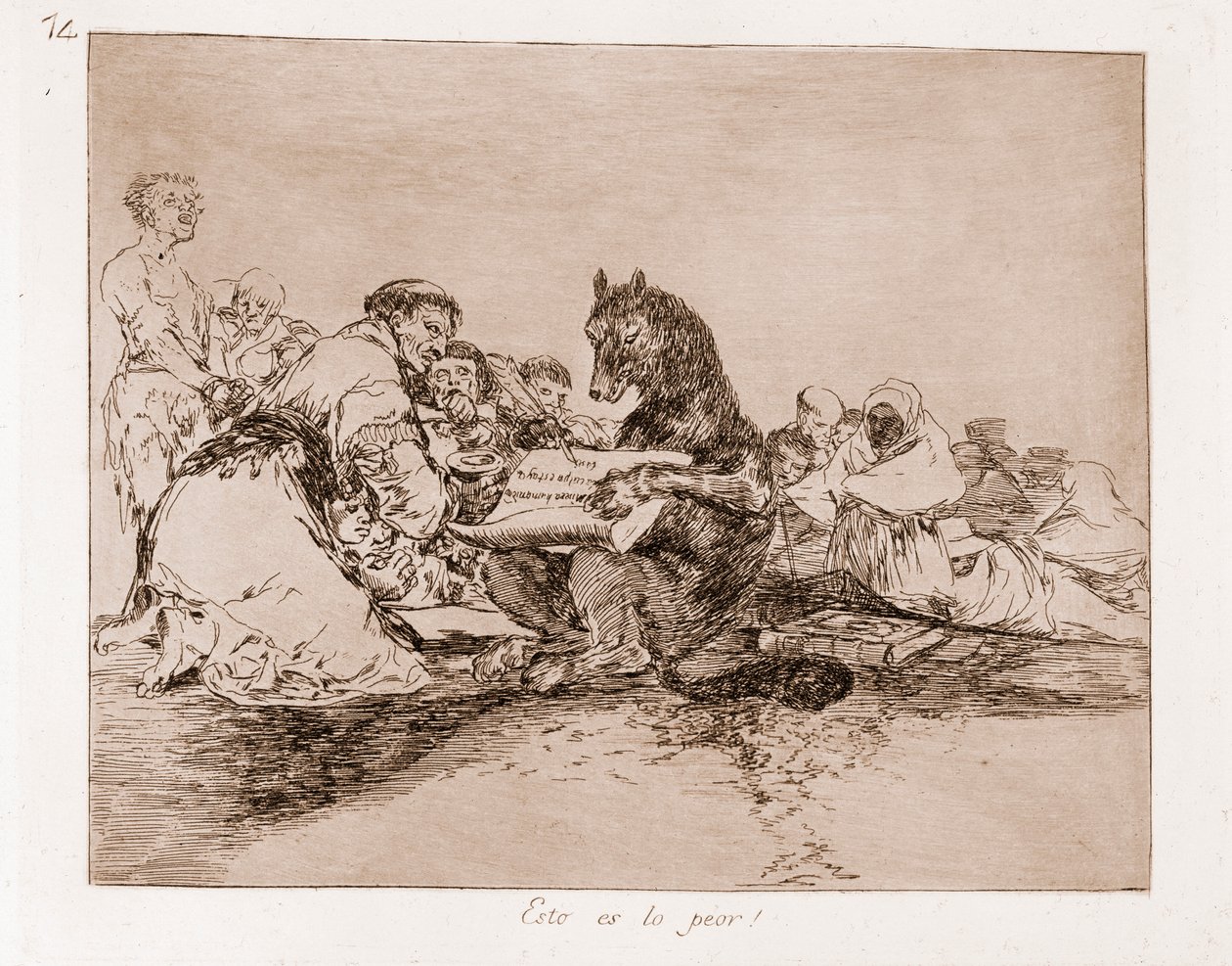 I disastri della guerra: Questo è il peggio (incisione dal disegno preparatorio) da Francisco de Goya