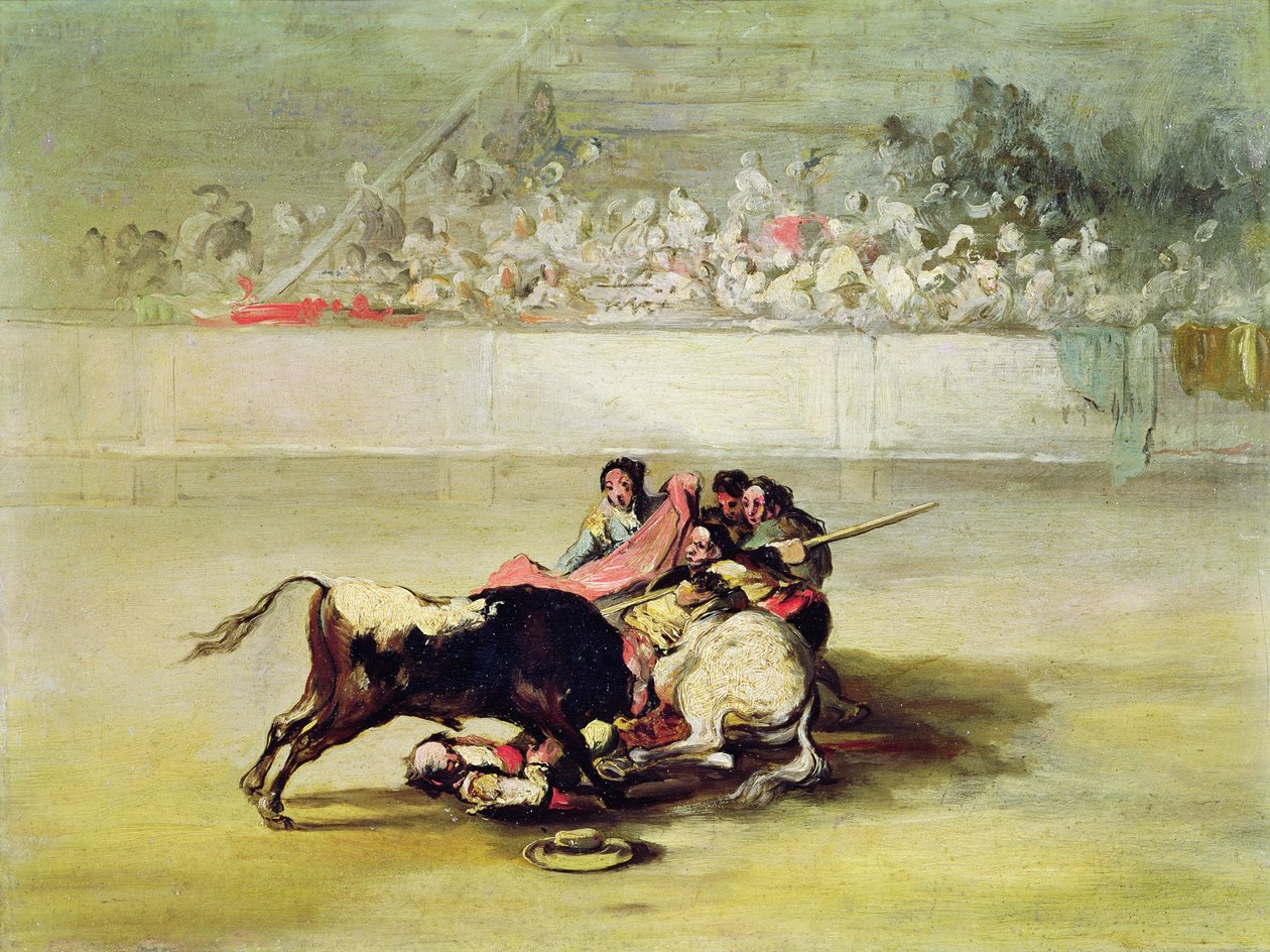 La Caduta di un Picador dal suo Cavallo sotto un Toro da Francisco de Goya