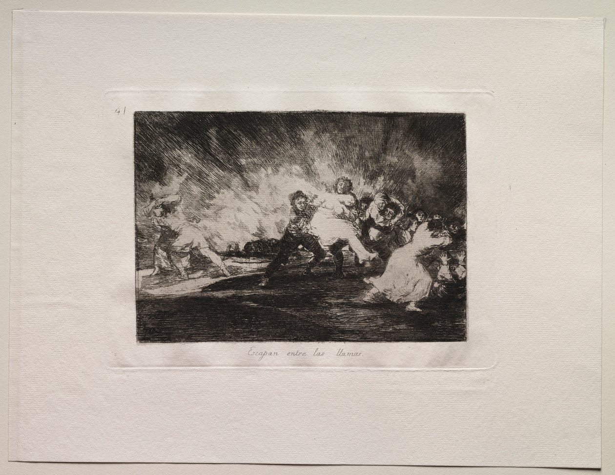 Gli orrori della guerra: Fuggono attraverso le fiamme da Francisco de Goya