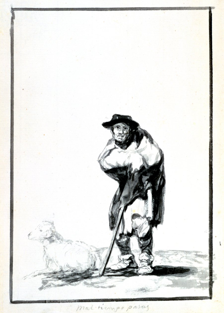 Il pastore, c1760-1820 da Francisco de Goya