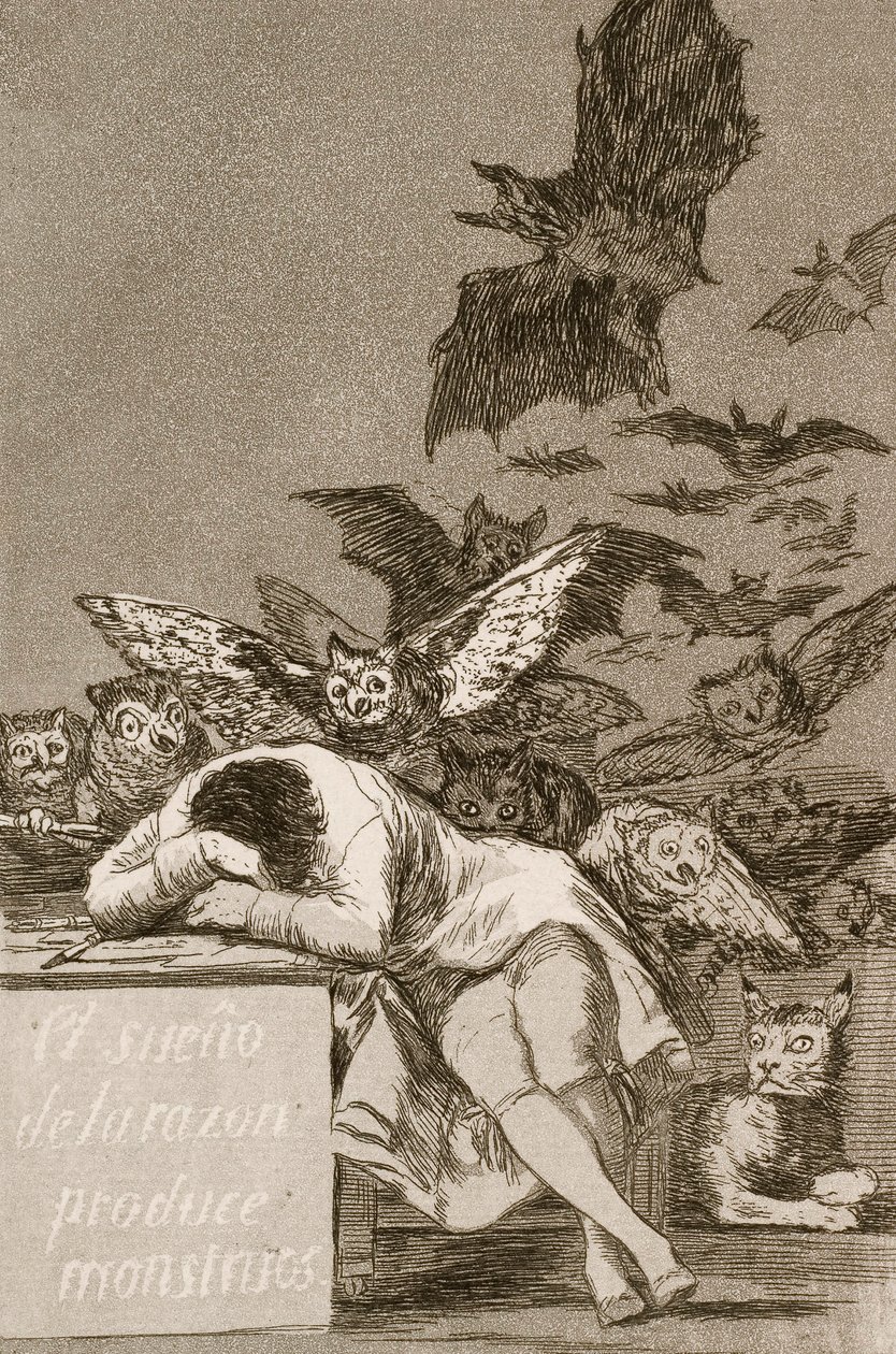 Il Sonno della Ragione Produce Mostri di Francisco Goya da Francisco de Goya