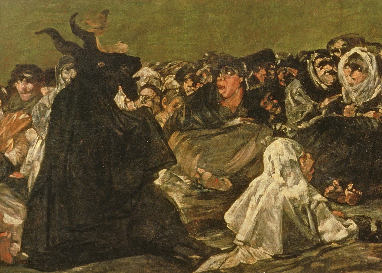 Il sabba delle streghe o Il grande caprone, (uno dei dipinti neri), c.1821-23 (dettaglio) da Francisco de Goya