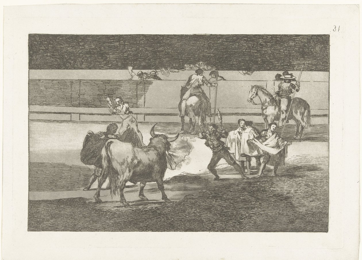 Torero con banderillas infuocate da Francisco de Goya