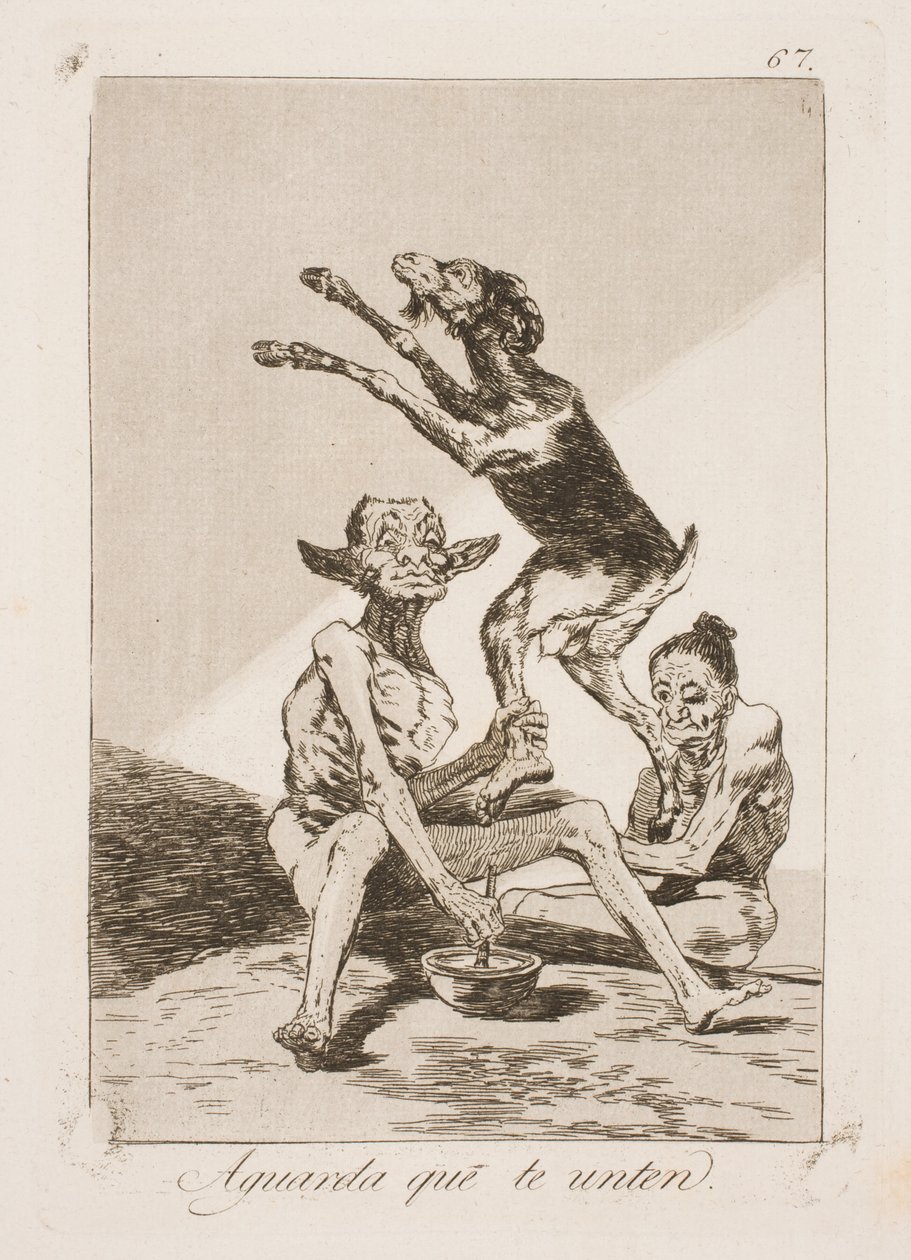 Aspetta che sia stato spalmato con unguento da Francisco de Goya