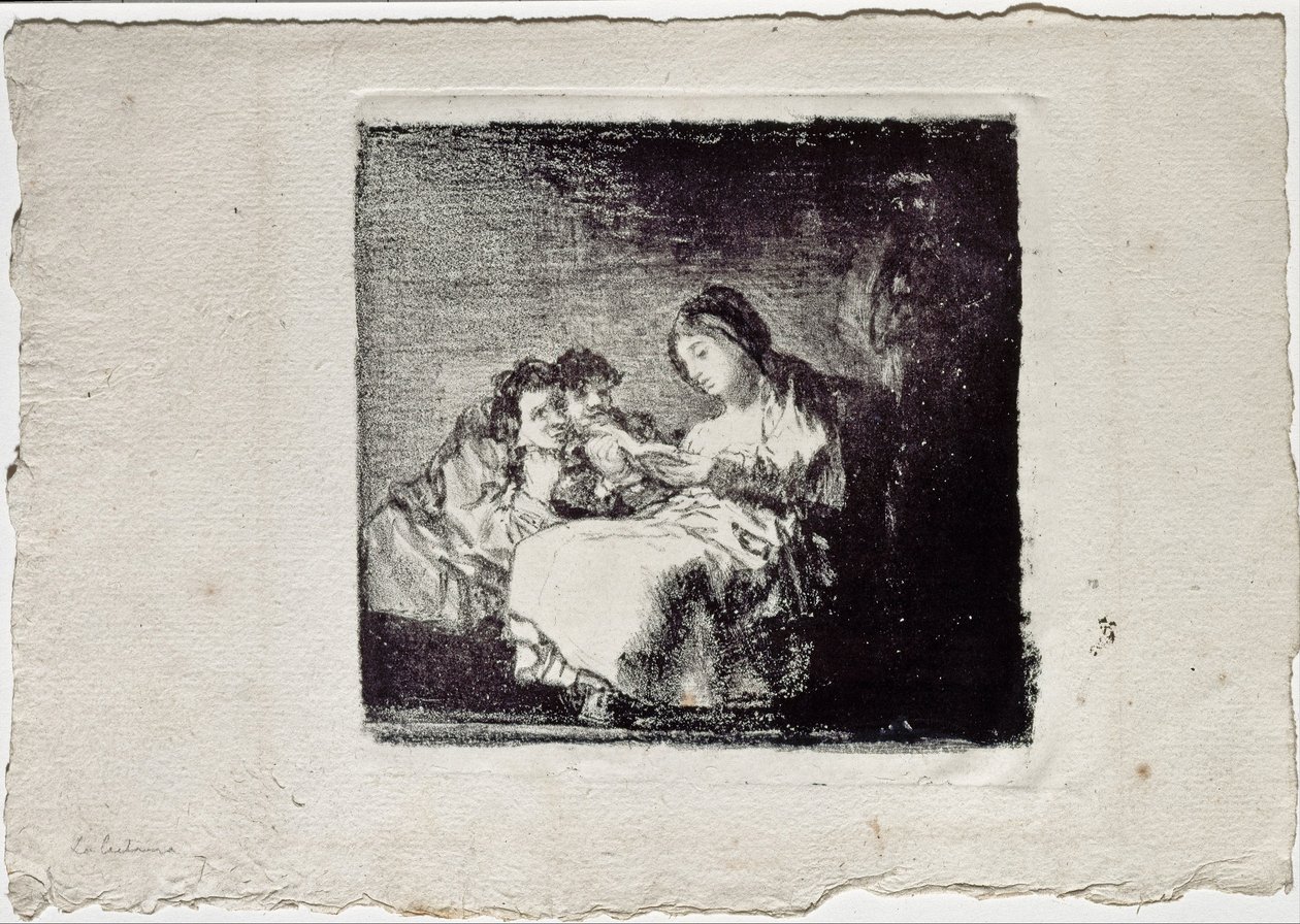 Donna che legge a due bambini La lettura da Francisco de Goya